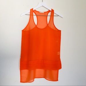 LUSH High-low sheer tank top